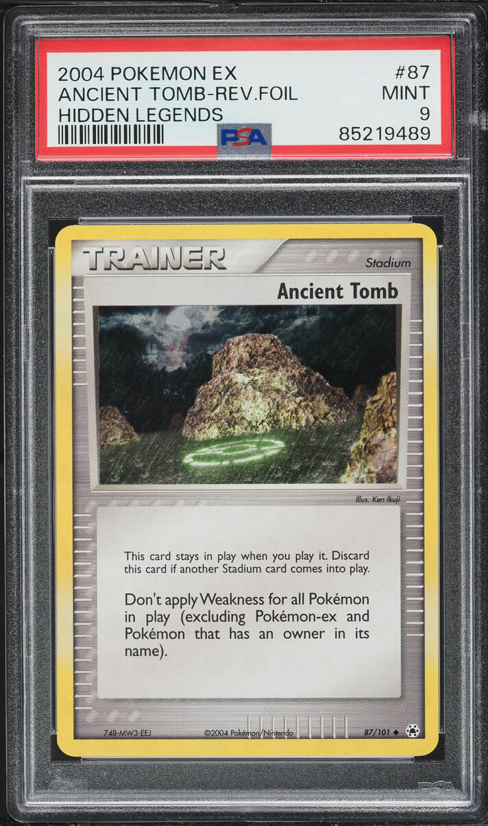 2004 Pokemon EX Hidden Legends Reverse Holo Ancient Tomb #87 PSA 9 MINT