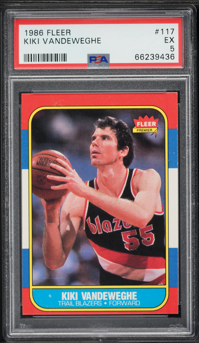 1986 Fleer Basketball Kiki Vandeweghe #117 PSA 5 EX
