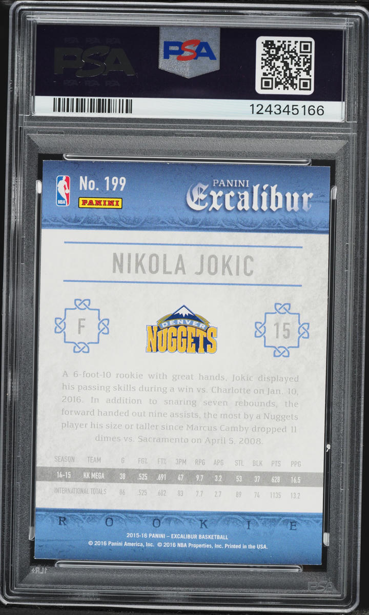2015 Panini Excalibur Nikola Jokic ROOKIE #199 PSA 9 MINT