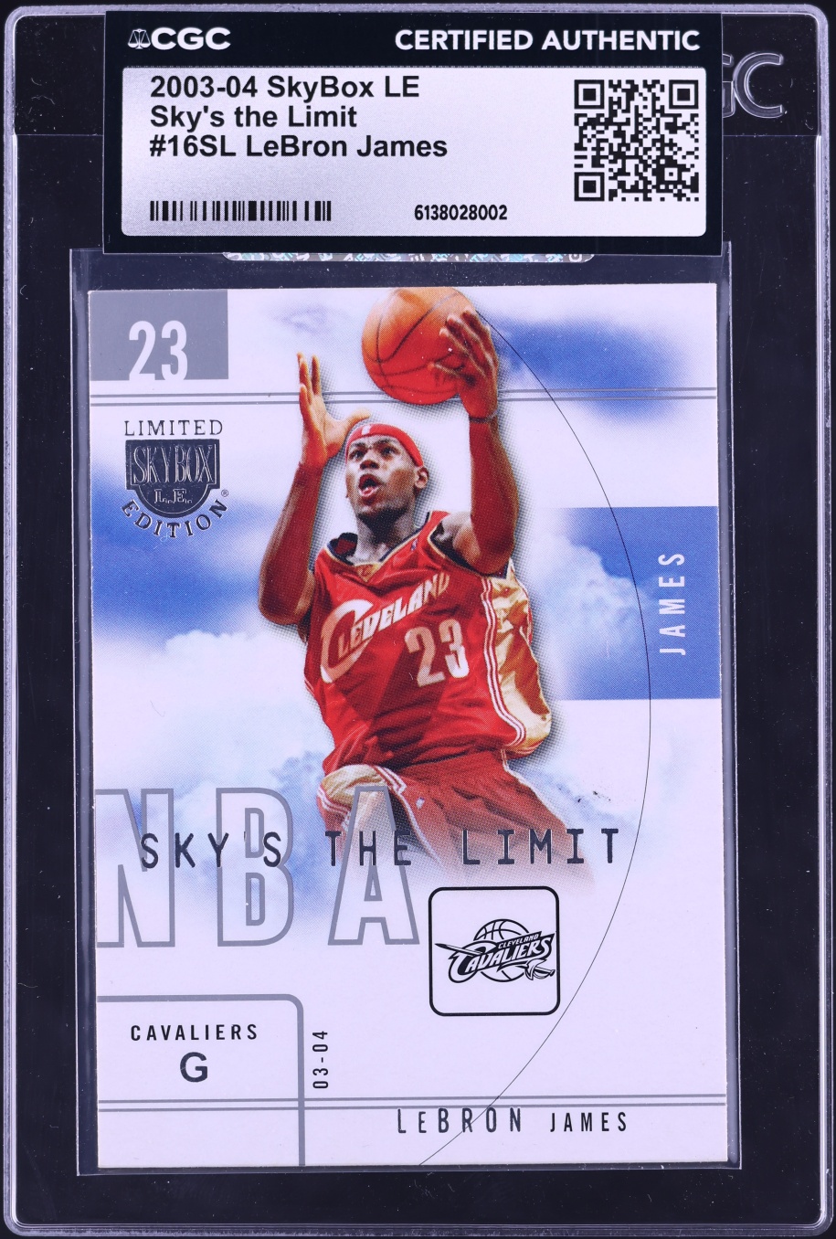 2003 Skybox Limited Sky's The Limit LeBron James #16SL CGC AUTH