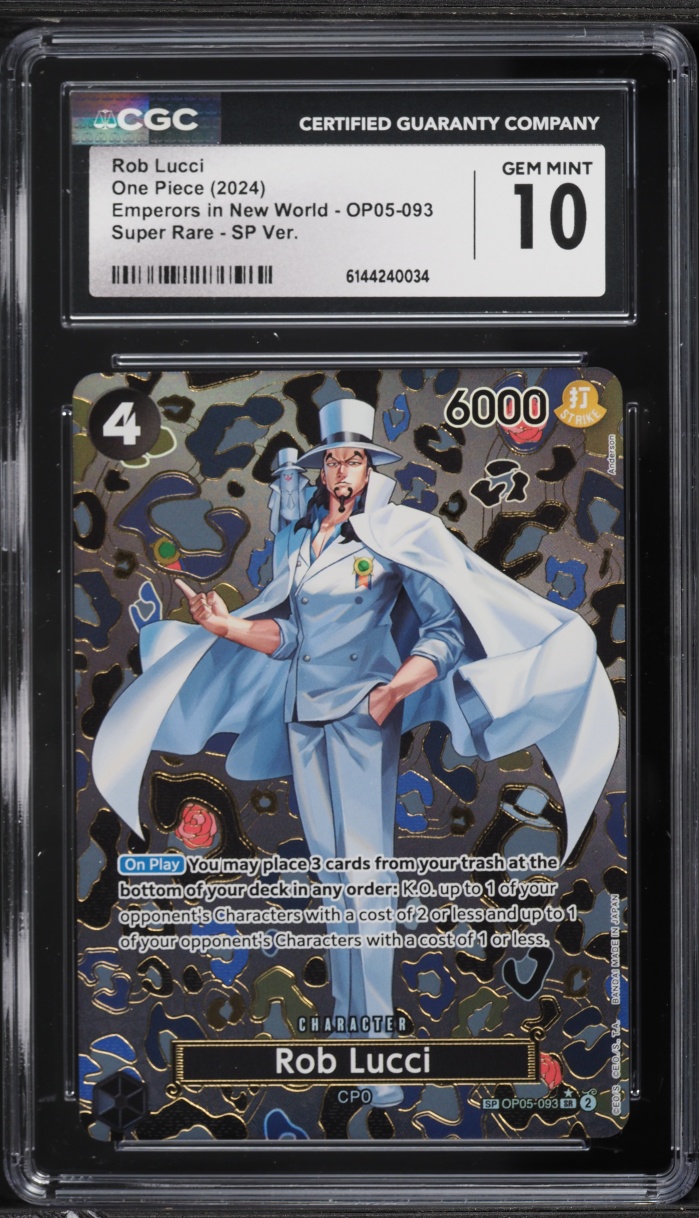 2024 One Piece Emperors In The New World SP Alt Art Rob Lucci #OP05 CGC 10 GEM MINT