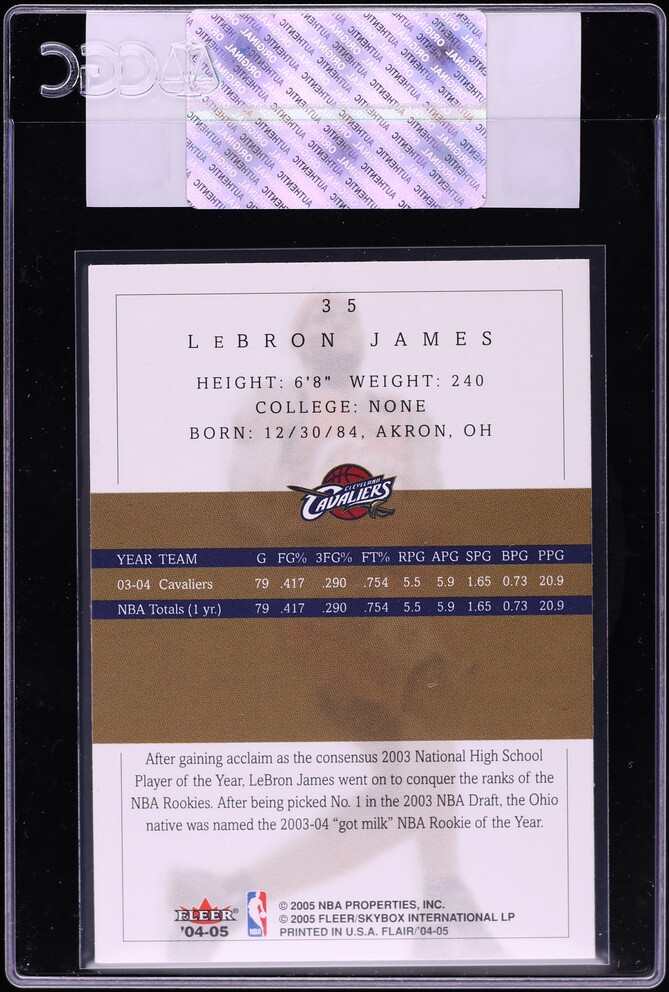 2004 Flair Basketball LeBron James #35 CGC AUTH