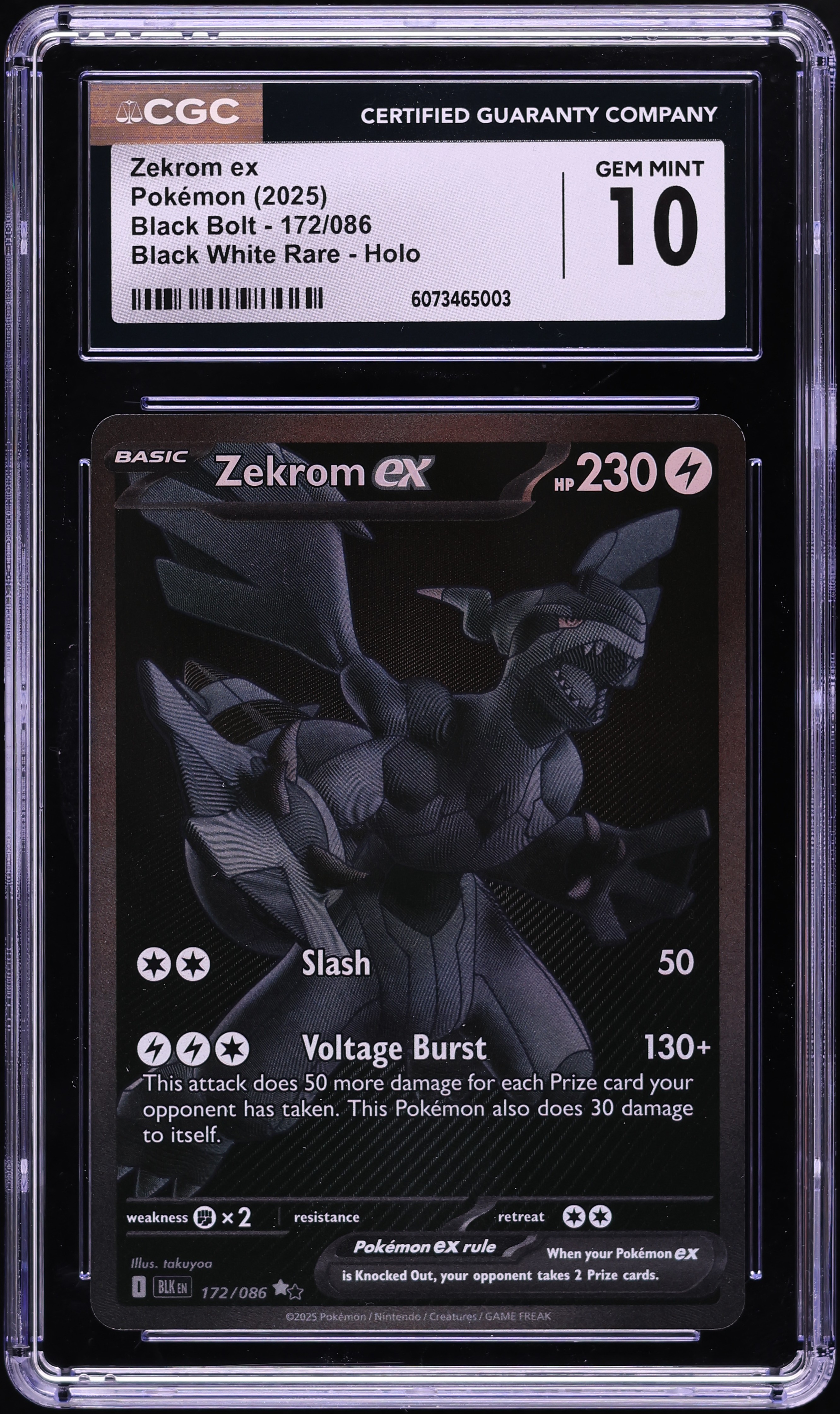 ゼクロムex BWR Zekrom ex BWR GEM MT 10 PSA10 PSA 10 Zekrom ex BWR 174/086 Black Bolt sv11B Pokemon Card