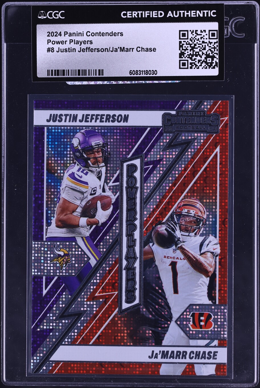 2024 Panini Contenders Power Players Justin Jefferson Ja'Marr Chase #8 CGC AUTH