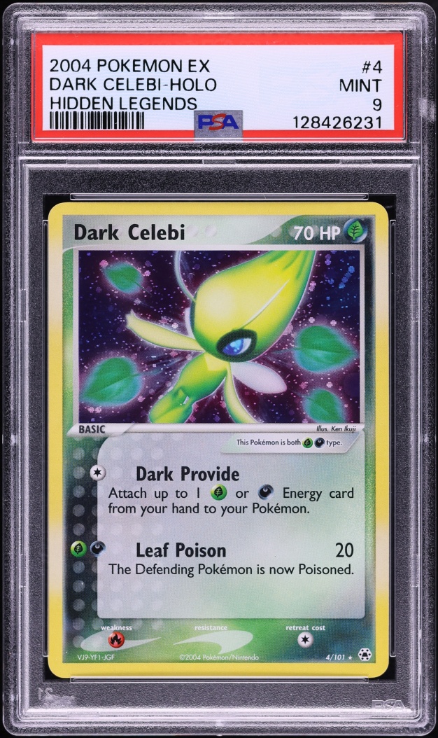 2004 Pokemon EX Hidden Legends Holo Dark Celebi #4 PSA 9 MINT