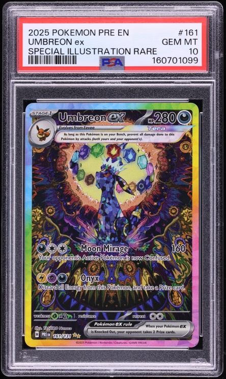 2025 Pokemon Scarlet & Violet Prismatic Evolutions SIR Umbreon Ex #161 PSA 10 GEM MINT