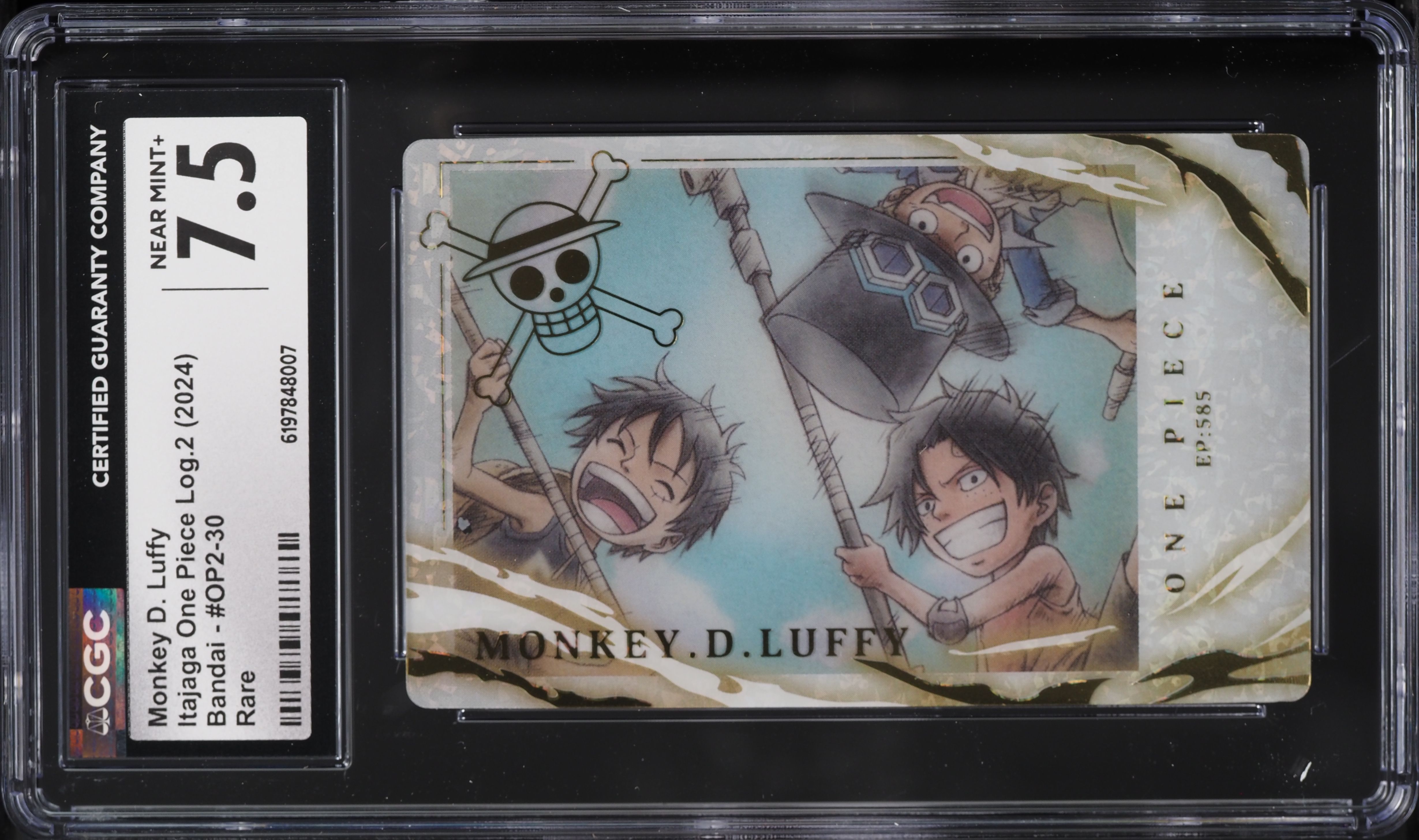 2024 One Piece Japanese Itajaga Log.2 Bandai Monkey D. Luffy #OP2-30 CGC 7.5 NRMT+