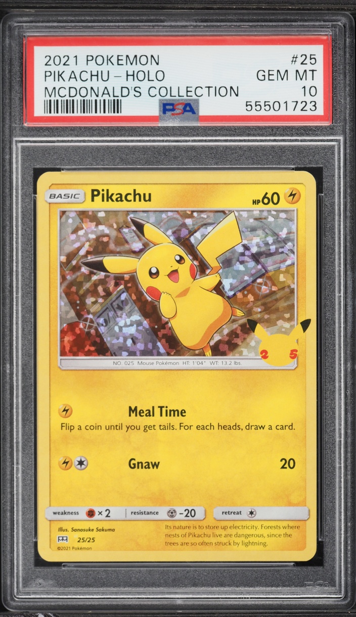 2021 Pokemon Sword & Shield McDonald's Collection Confetti Holo Pikachu #25 PSA 10 GEM MINT