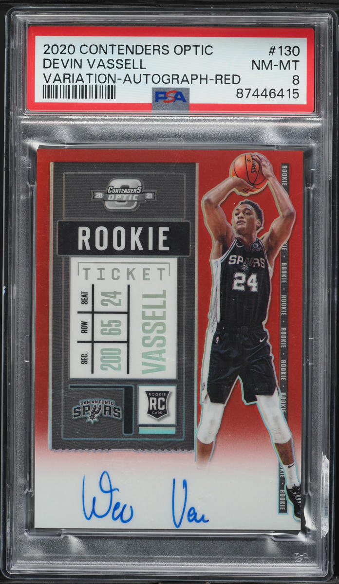 2020 Panini Contenders Optic Variation Red Devin Vassell ROOKIE AUTO /99 #130 PSA 8