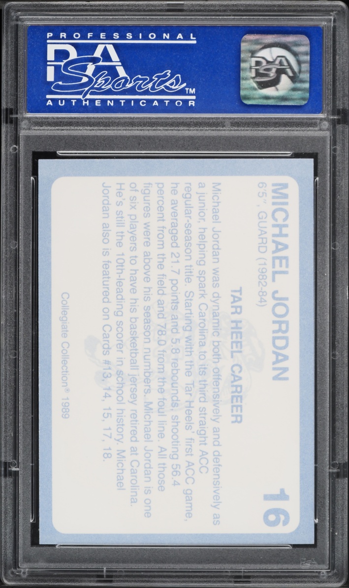 1989 North Carolina Collegiate Collection Michael Jordan #16 PSA 10 GEM MINT