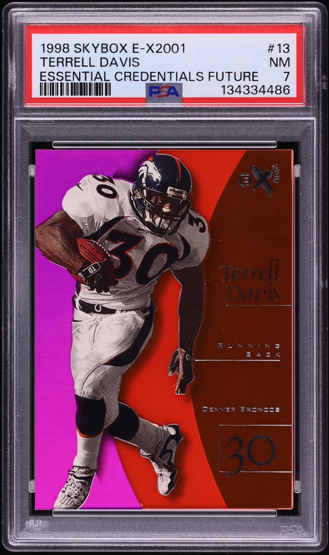 1998 Skybox E-X 2001 Essential Credentials Future Terrell Davis 48/48 #13 PSA 7 NRMT