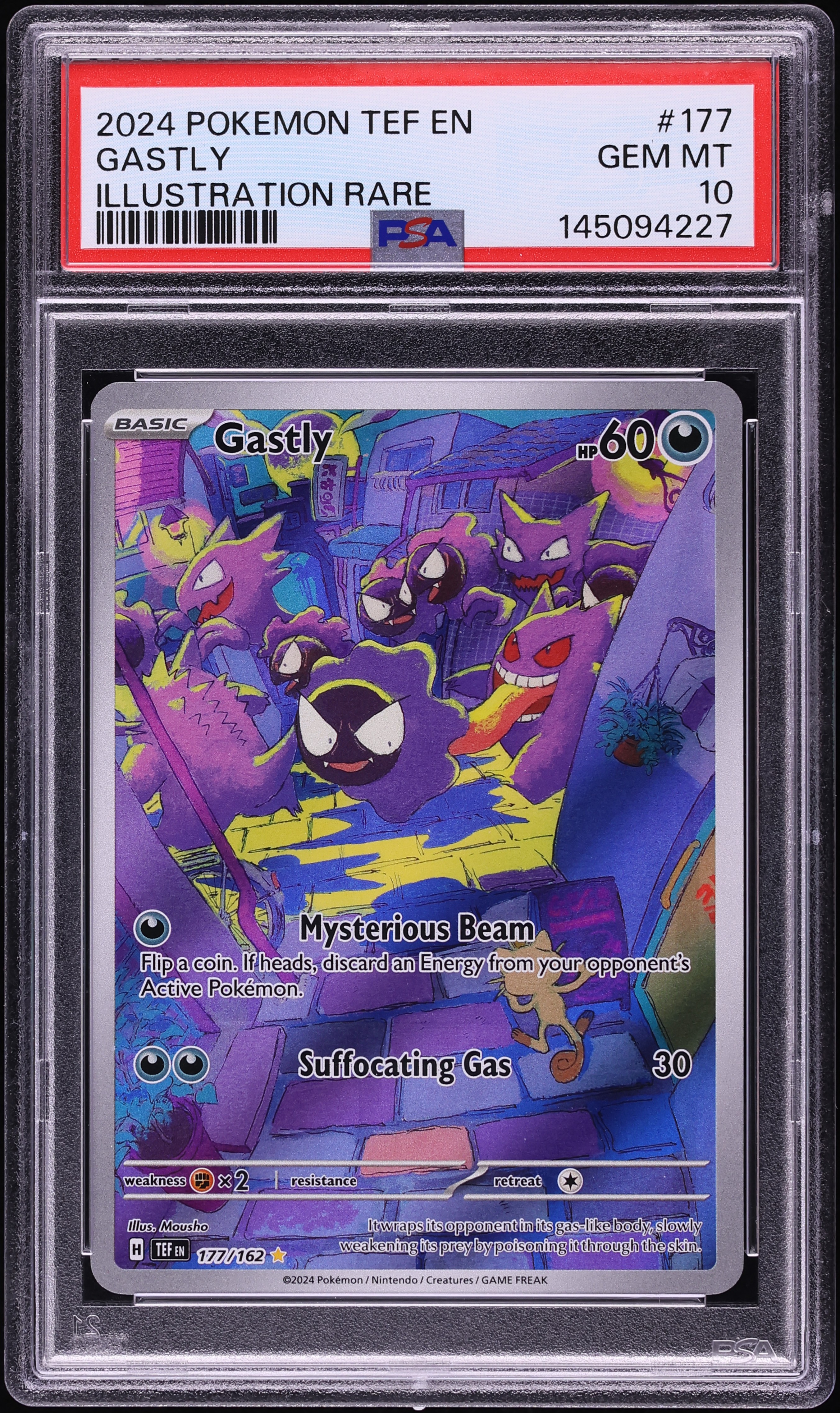 2024 Pokemon Scarlet & Violet Temporal Forces IR Gastly #177 PSA 10 GEM MINT