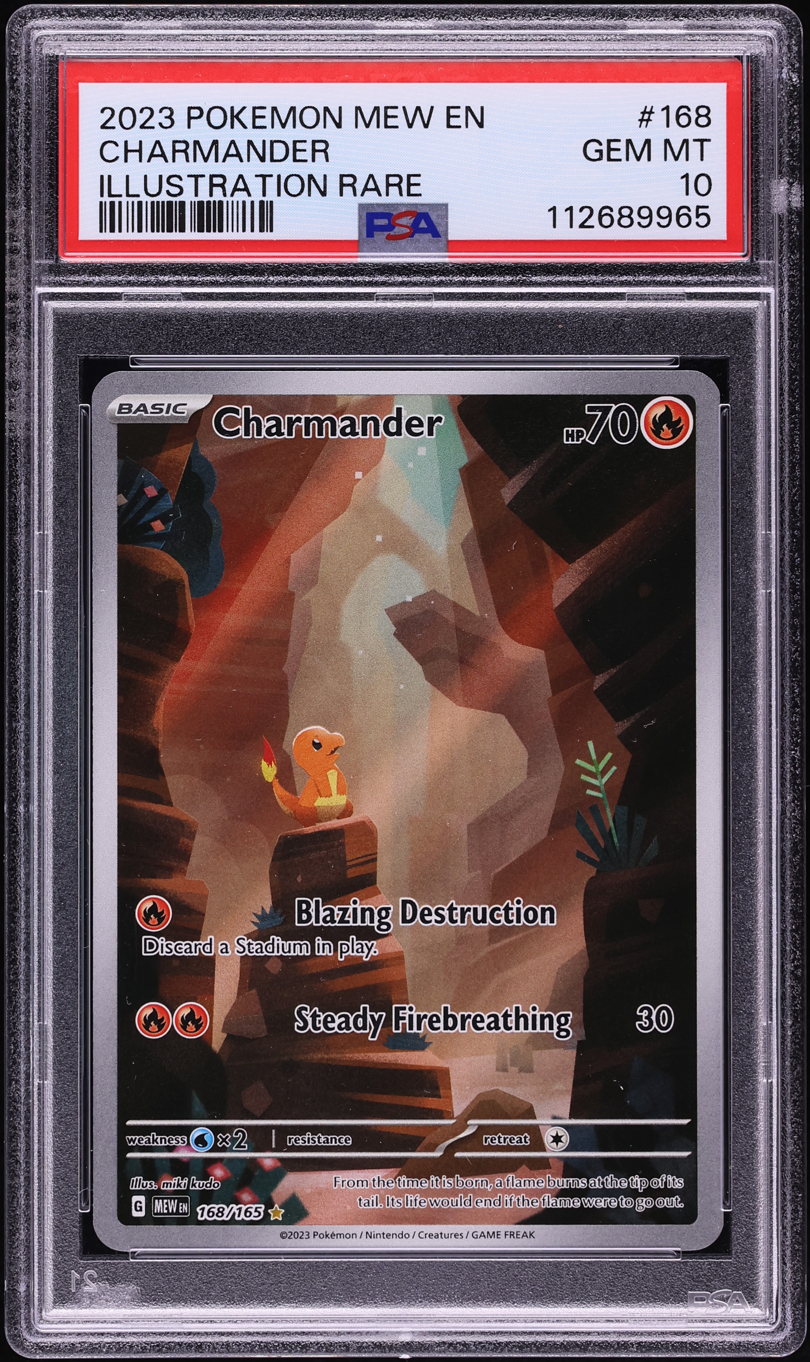 2023 Pokemon Scarlet & Violet 151 IR Charmander #168 PSA 10 GEM MINT