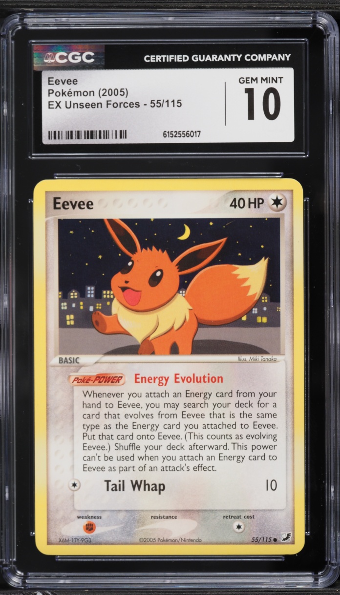 2005 Pokemon EX Unseen Forces Eevee #55 CGC 10 GEM MINT