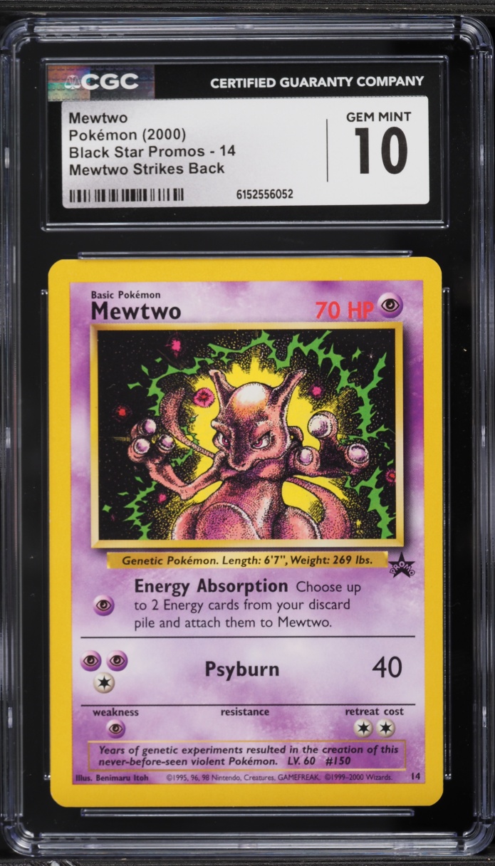 2000 Pokemon Black Star Promo Mewtwo Strikes Back Mewtwo #14 CGC 10 GEM MINT
