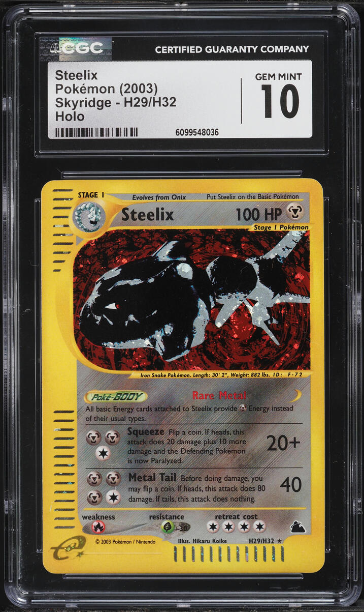 2003 Pokemon Skyridge Holo Steelix #H29 CGC 10 GEM MINT