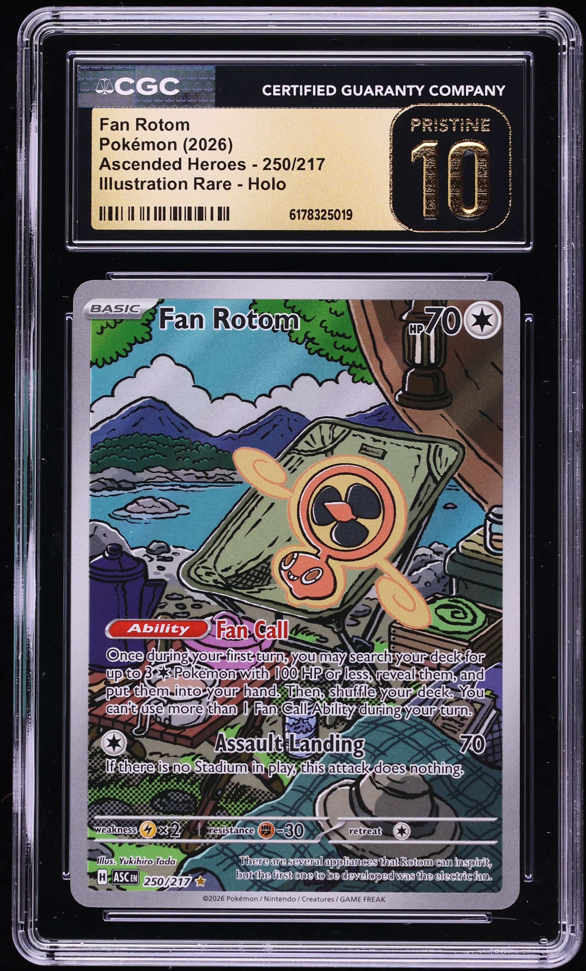 2026 Pokemon Mega Evolution Ascended Heroes IR Fan Rotom #250 CGC 10 PRISTINE