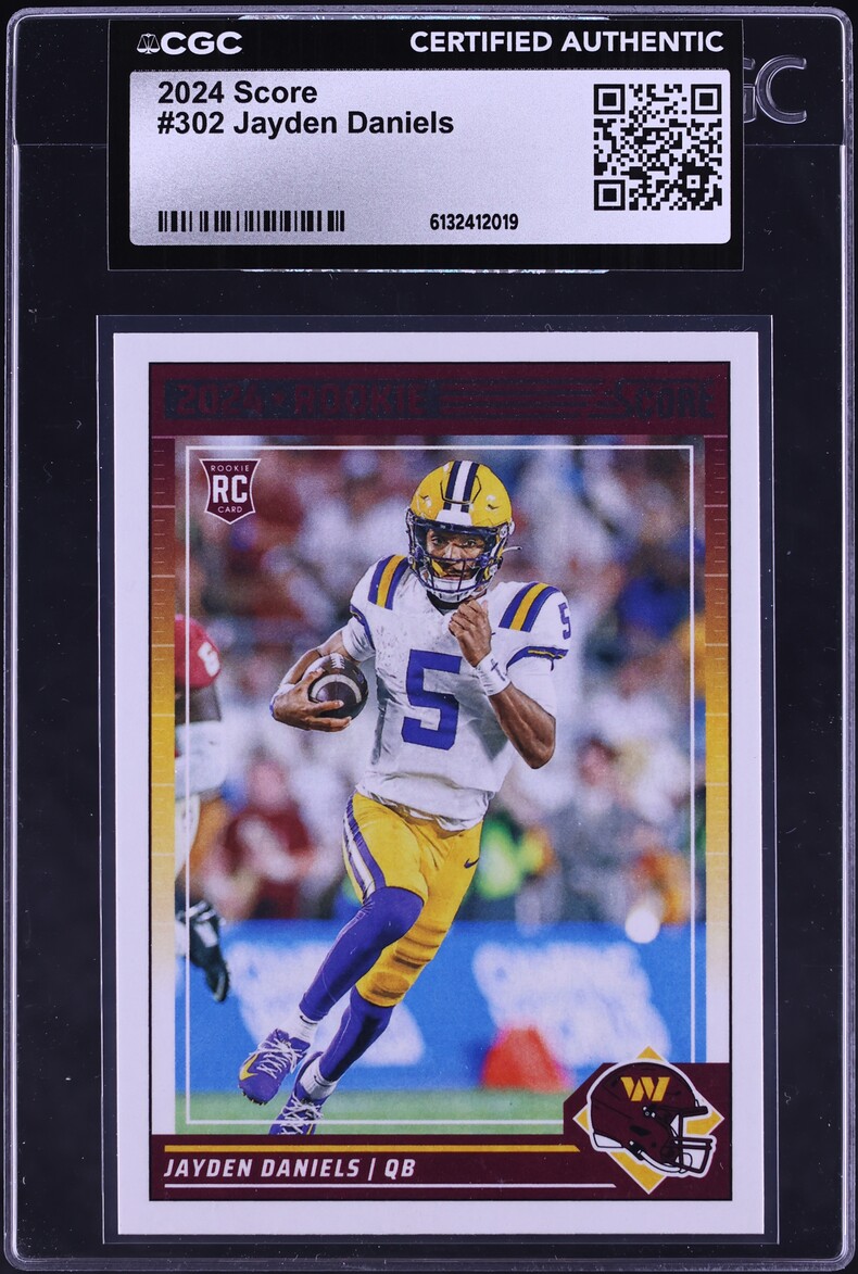 2024 Score Football Jayden Daniels ROOKIE #302 CGC AUTH