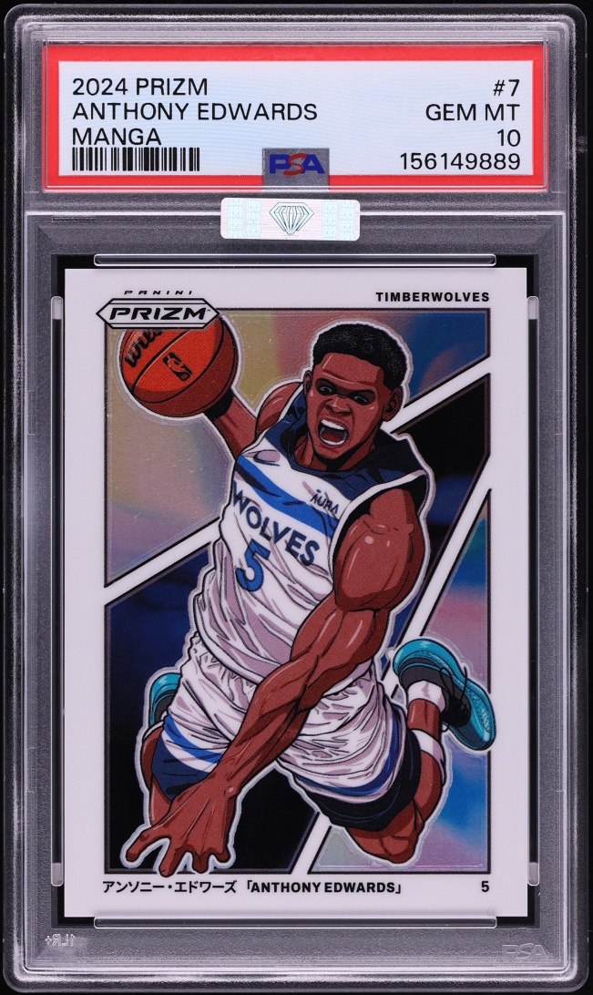 2024 Panini Prizm Manga Anthony Edwards #7 MBA PSA 10 GEM MINT