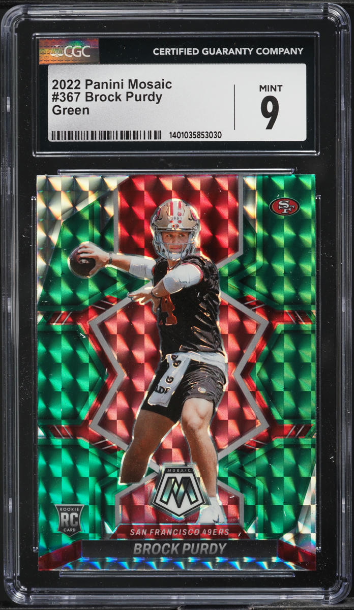 2022 Panini Mosaic Green Brock Purdy ROOKIE #367 CGC 9 MINT