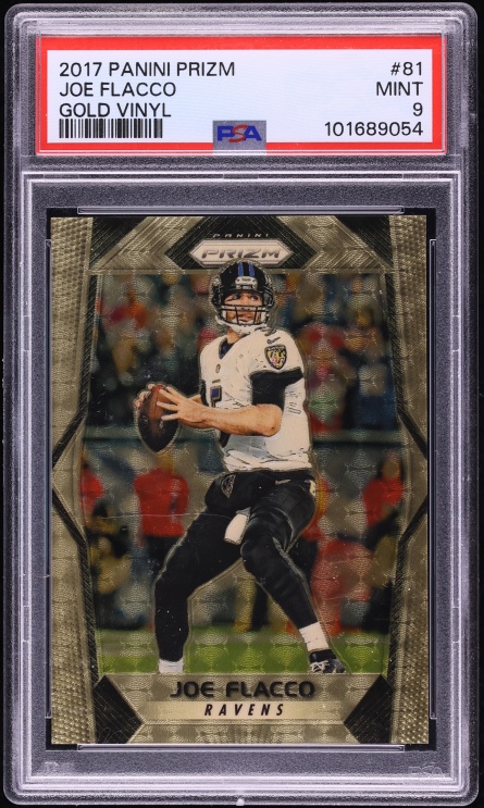 2017 Panini Prizm Gold Vinyl Joe Flacco 5/5 #81 PSA 9 MINT