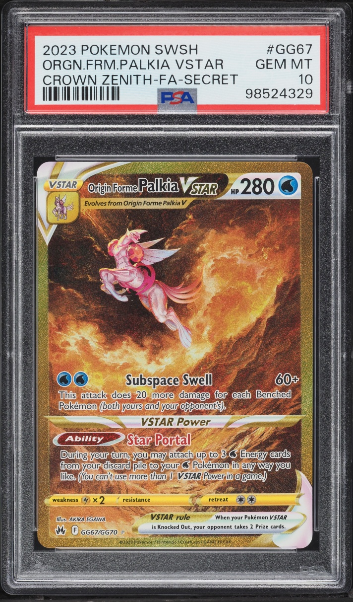 2023 Pokemon SWSH Crown Zenith Gold Rare Origin Forme Palkia VSTAR #GG67 PSA 10 GEM MINT