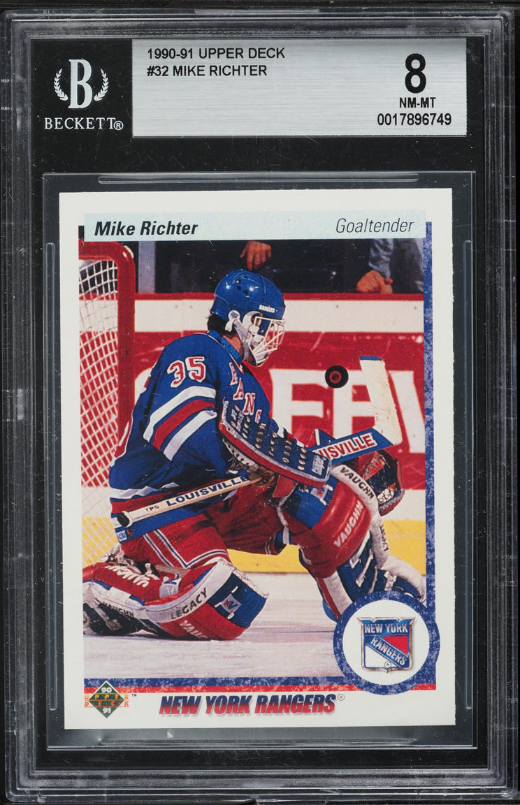 1990 Upper Deck Hockey Mike Richter ROOKIE #32 BGS 8 NM-MT