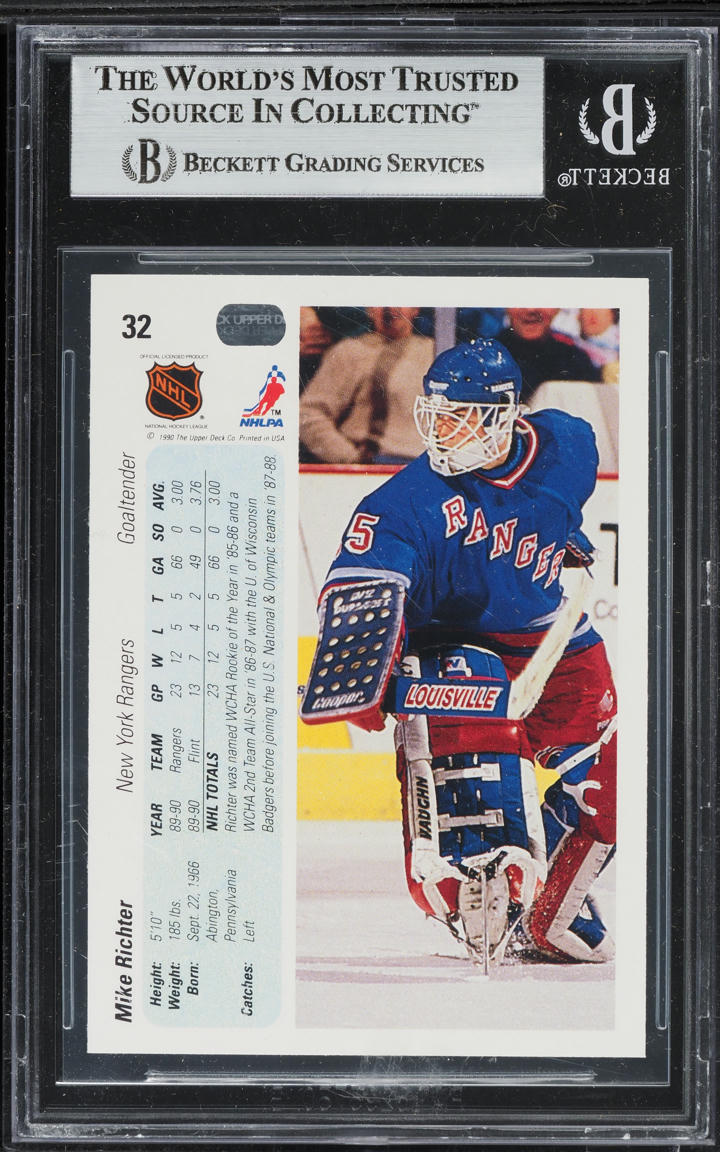 1990 Upper Deck Hockey Mike Richter ROOKIE #32 BGS 8 NM-MT