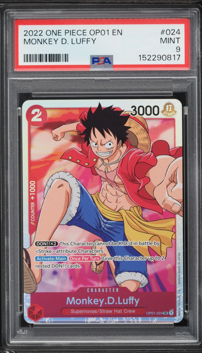 2022 One Piece Romance Dawn Monkey D. Luffy #OP01-024 PSA 9 MINT