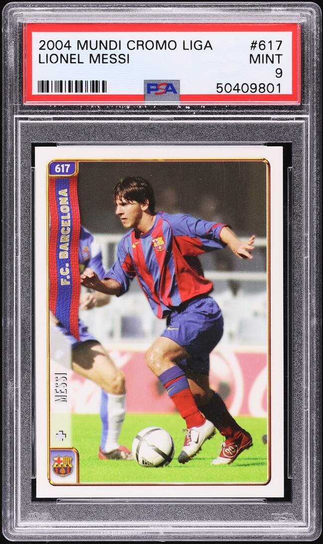 2004 Mundi Cromo Liga Lionel Messi ROOKIE #617 PSA 9 MINT