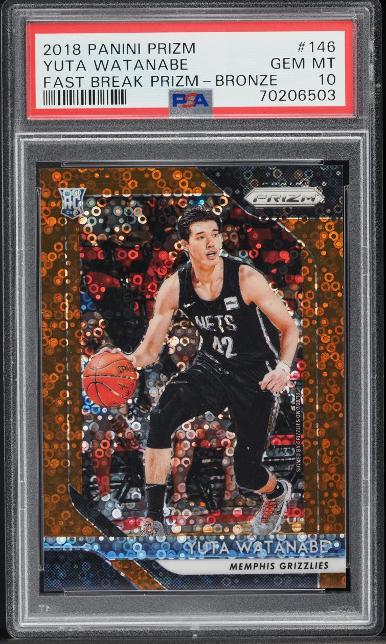 2018 Panini Prizm Fast Break Bronze Yuta Watanabe ROOKIE /20 #146 PSA 10 GEM - Main Image