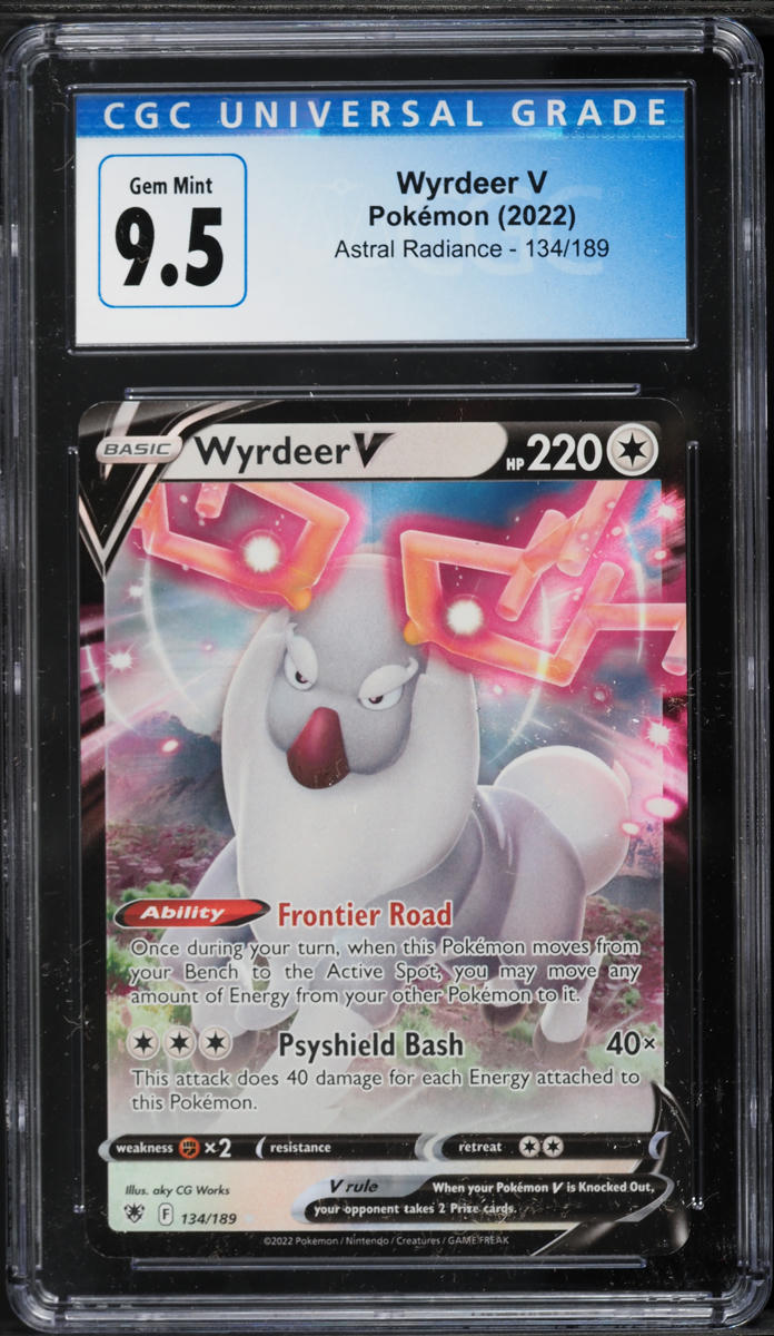 2022 Pokemon Sword & Shield Astral Radiance Full Art Wyrdeer V #134 CGC 9.5 GEM MINT