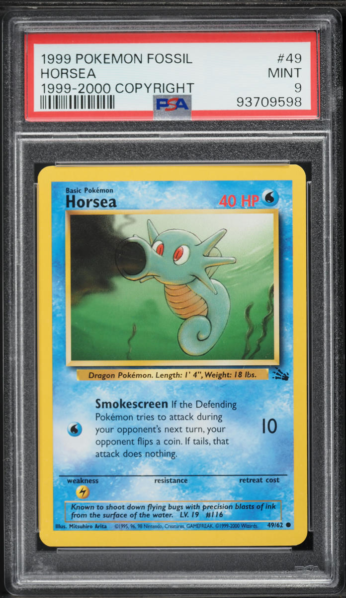 1999-2000 Pokemon Fossil Horsea #49 PSA 9 MINT