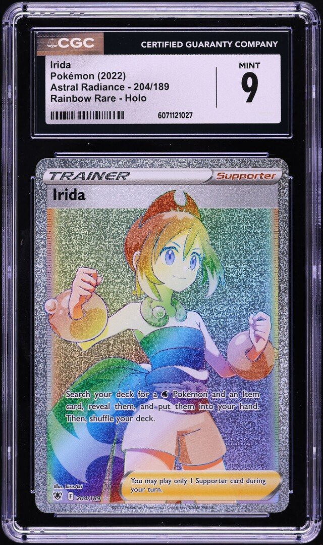 2022 Pokemon Sword & Shield Astral Radiance Hyper Rare Irida #204 CGC 9 MINT