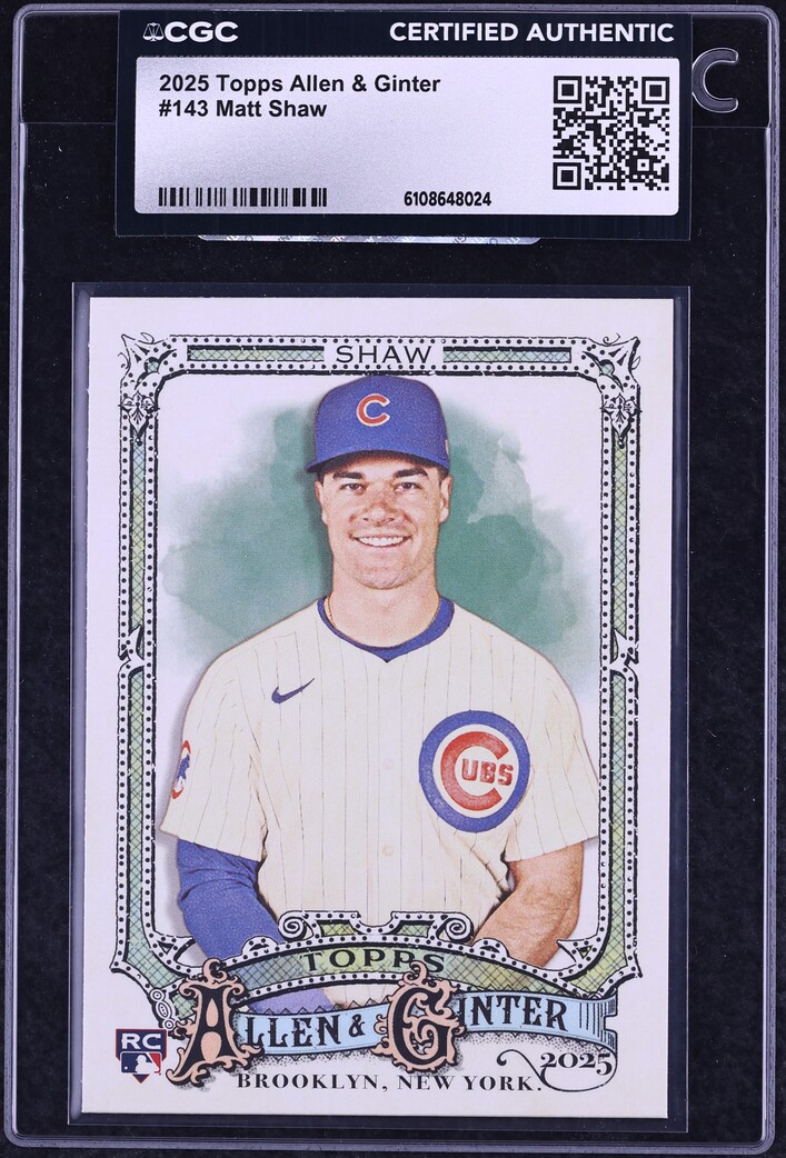 2025 Topps Allen & Ginter Matt Shaw ROOKIE #143 CGC AUTH
