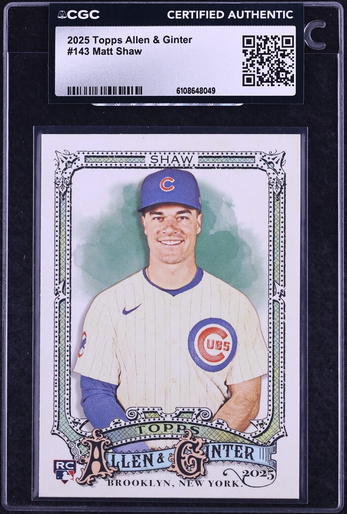 2025 Topps Allen & Ginter Matt Shaw ROOKIE #143 CGC AUTH