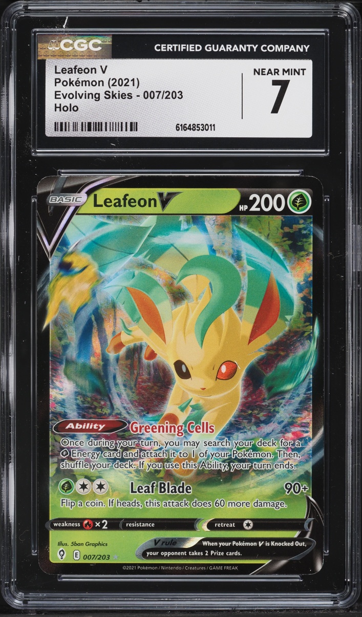 2023 Pokemon Sword & Shield Evolving Skies Holo Leafeon V #7 CGC 7 NRMT