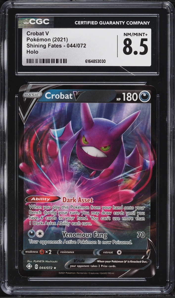 2021 Pokemon Sword & Shield Shining Fates Alt Art Crobat V #44 CGC 8.5 NM-MT+