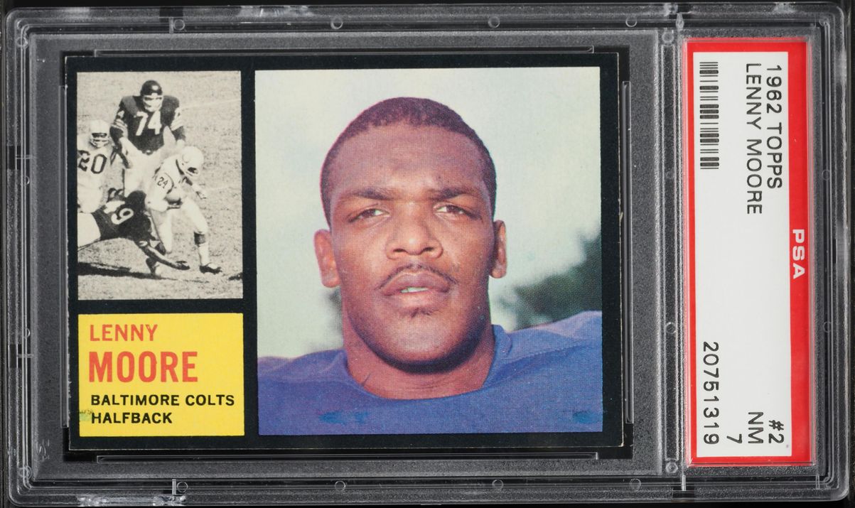1962 Topps Football Lenny Moore #2 PSA 7 NRMT