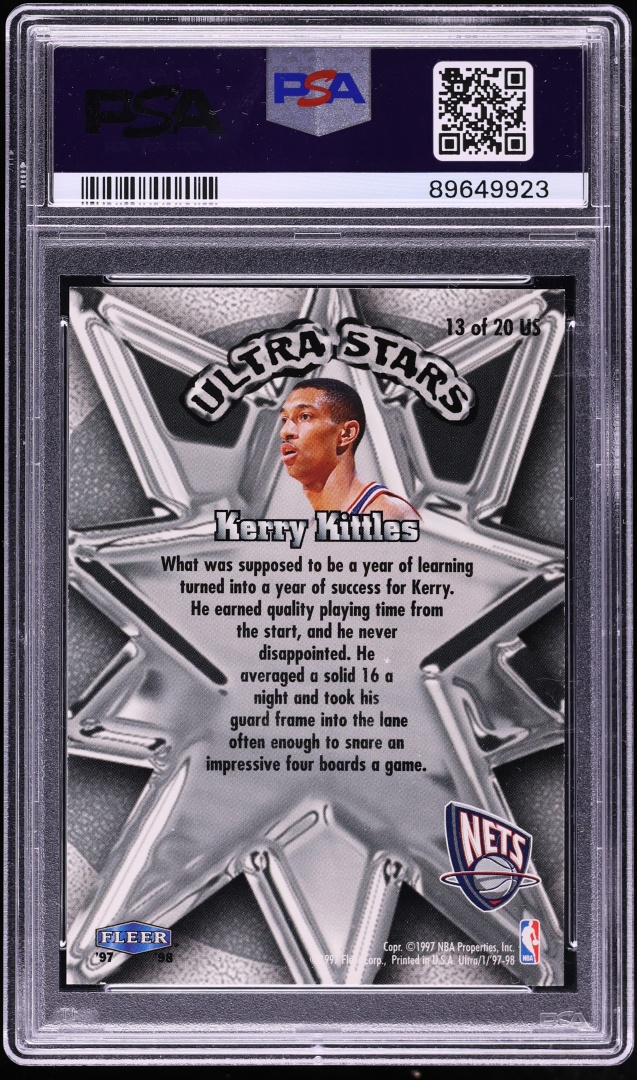 1997 Ultra Stars Gold Kerry Kittles #13 PSA 8 NM-MT - Photo 2