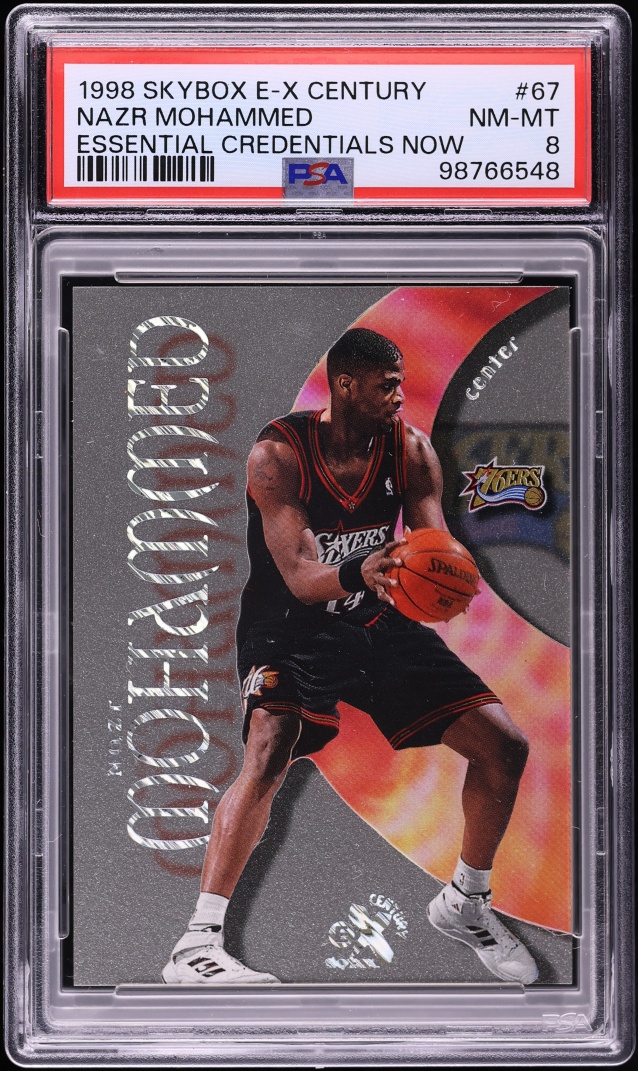 1998 Skybox E-X Century Essential Credentials Now Nazr Mohammed ROOKIE /67 #67 PSA 8 NM-MT - Photo 1