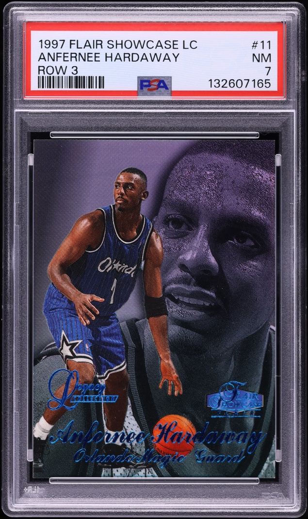 1997 Flair Showcase Legacy Collection Row 3 Anfernee Hardaway /100 #11 PSA 7 NRMT - Photo 1