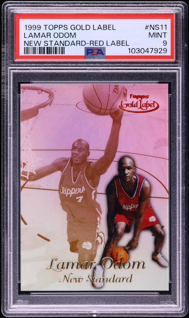1999 Topps Gold Label New Standard Red Label Lamar Odom ROOKIE /25 #NS11 PSA 9 MINT - Photo 1