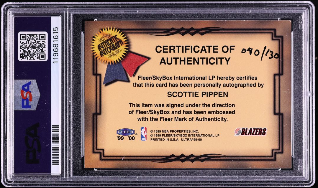 1999 Ultra Fresh Ink Scottie Pippen AUTO DNA 10 /130 PSA 6 EXMT - Photo 2