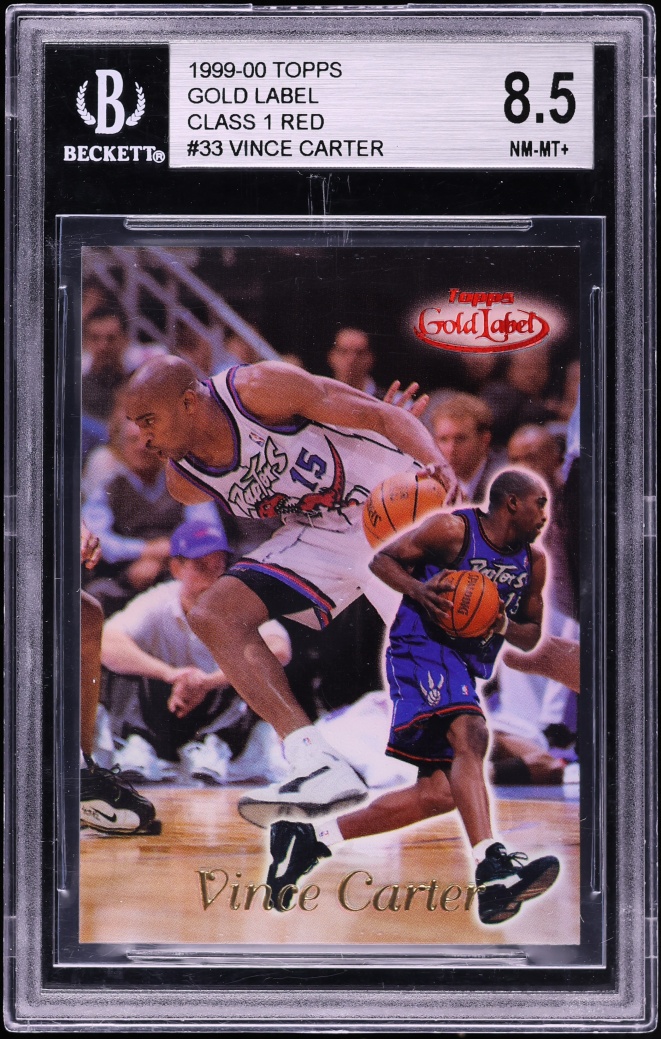 1999 Topps Gold Label Class 1 Red Vince Carter /100 #33 BGS 8.5 NM-MT+ - Photo 1