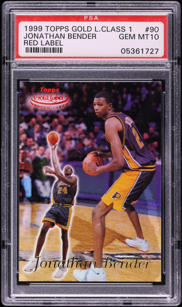 1999 Topps Gold Label Class 1 Red Label Jonathan Bender /100 #90 PSA 10 GEM MINT - Photo 1
