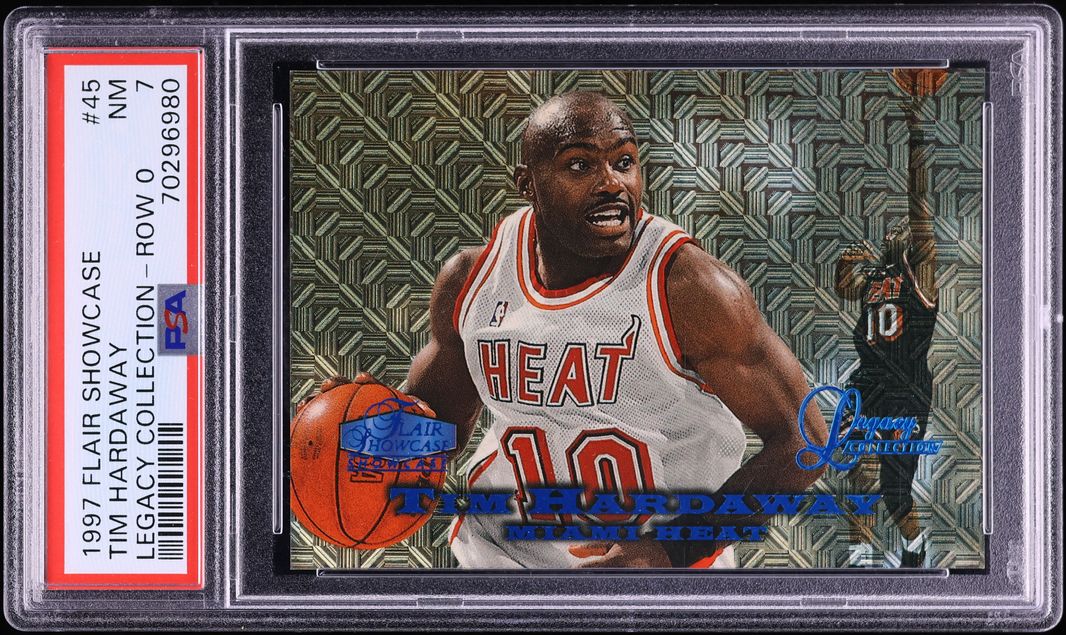 1997 Flair Showcase Legacy Collection Row 0 Tim Hardaway /100 #45 PSA 7 NRMT - Photo 1