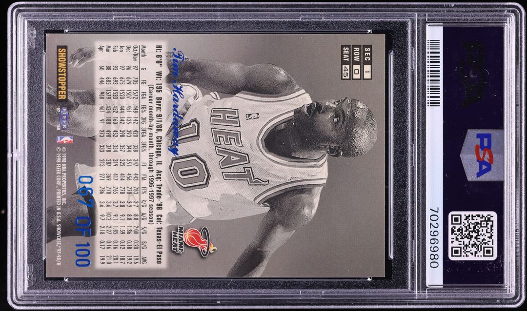 1997 Flair Showcase Legacy Collection Row 0 Tim Hardaway /100 #45 PSA 7 NRMT - Photo 2