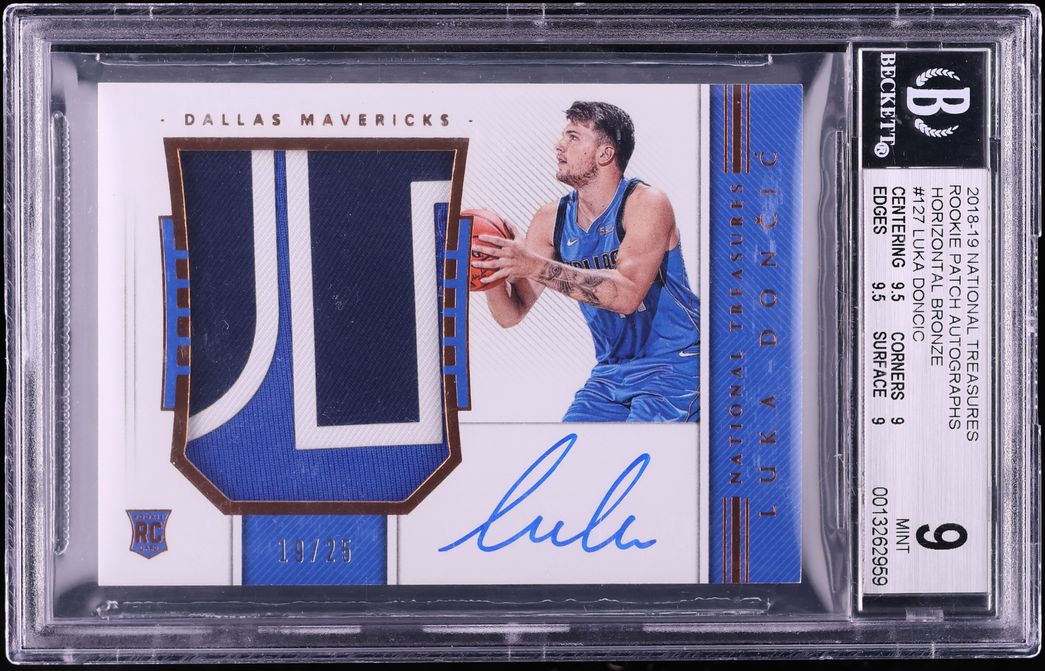 2018 National Treasures Bronze Luka Doncic ROOKIE PATCH AUTO /25 #127 BGS 9 MINT - Photo 1