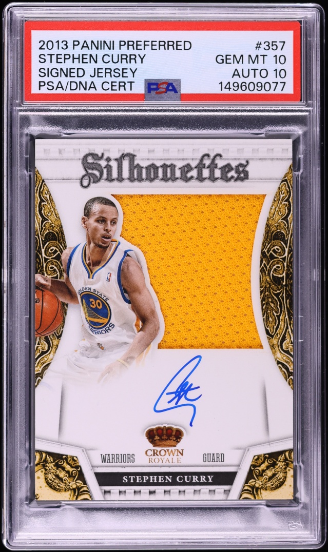 2013 Panini Preferred Silhouettes Curry PATCH AUTO DNA 10 /35 #357 PSA 10 GEM MINT - Photo 1